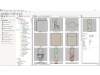 Program Bernina V9 Creator Full Version do projektowania haftów, widok interfejsu z biblioteką wzorów. Na ekranie wyświetlane są różne projekty haftów, w tym zwierzęta, kształty i etykiety, z nazwami plików i szczegółami obok.