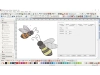 Program Bernina V9 Creator Full Version do projektowania haftów, z interfejsem przedstawiającym dwa haftowane pszczoły. Widoczne narzędzia i opcje edycji, w tym parametry ściegów w oknie właściwości. Tło w jasnym kolorze, z ikonami narzędzi u dołu.