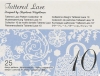 Kolekcja wzorów Tattered Lace 10, zaprojektowana przez Stephanie Weightman, zawiera 25 motywów w jasnoniebieskim tle. Widoczne napisy w różnych językach oraz duża cyfra 10 na dole.