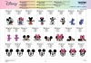 Kolekcja wzorów Disney Mickey and Minnie Mouse zawiera różnorodne grafiki przedstawiające postacie Mickey i Minnie w różnych pozach oraz stylach. Wzory obejmują m.in. postacie w kolorze czarno-białym oraz z dodatkiem różowej kokardy Minnie.