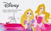 Kolekcja wzorów Disney przedstawiająca postacie Rapunzel i Aurorę. Ilustracja z kolorowymi detalami, zamkiem w tle. Postacie w charakterystycznych strojach: Rapunzel w fioletowej sukni, Aurora w różowej. Logo Disney widoczne u góry.