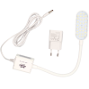 Lampka do maszyn szwalniczych HAIMU HM-12MD z 30 diodami LED, elastycznym przewodem i zasilaczem. Posiada magnes do mocowania. Elementy w kolorze białym, z prostokątną głowicą o zaokrąglonych brzegach. Długość przewodu umożliwia wygodne użytkowanie.