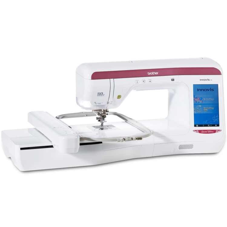 Hafciarka Brother Innov-is V3 LE zapewnia dużą przestrzeń haftu 300x200 mm oraz dynamiczną pracę. Ekran dotykowy i PE-Design Plus 2 pozwalają tworzyć dopracowane projekty.