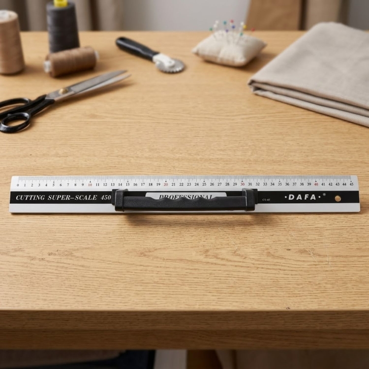 Model o długości 45 cm to wytrzymały liniał aluminiowy, który sprawdzi się przy szyciu, krojeniu i pracach rękodzielniczych. Niska waga zwiększa komfort użytkowania, a trwały materiał zapewnia odporność na codzienną eksploatację.