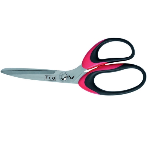 Kretzer Eco Classic to profesjonalne nożyczki krawieckie (25 cm). Posiadają hartowane ostrza ze stali nierdzewnej oraz ergonomiczne, miękkie uchwyty. Idealne do precyzyjnego cięcia różnorodnych tkanin i materiałów w codziennej pracy.