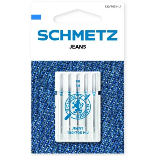 Schmetz Jeans 130/705 H-J w rozmiarze 90/14 to igły do denimu i cięższych materiałów. Ich solidna budowa poprawia trwałość podczas szycia i pomaga ograniczyć przepuszczanie ściegów. Zestaw zawiera 5 igieł do maszyn domowych.