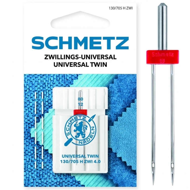 Igła podwójna SCHMETZ Universal Twin 4,0 mm 80/12 to praktyczny wybór do domowych maszyn do szycia. Świetnie sprawdza się przy ozdobnych przeszyciach, ryglowaniu oraz wykonywaniu zakładek na tkaninach naturalnych i syntetycznych.