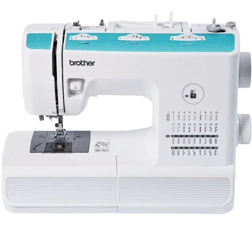 Maszyna do szycia Brother XT37 z dołączonym stołem powiększającym zapewnia większą wygodę pracy przy większych elementach materiału. Model wyposażono w 37 ściegów, chwytacz rotacyjny, regulację długości i szerokości ściegu oraz wolne ramię.