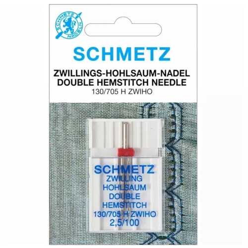 Wysokiej klasy podwójna igła Schmetz przeznaczona do dekoracyjnego wykańczania odzieży i tekstyliów domowych. Rozstaw 2,5 mm pozwala na precyzyjne prowadzenie ściegu. Produkt wykonany z hartowanej stali, co zapewnia długą żywotność i płynną pracę maszyny.