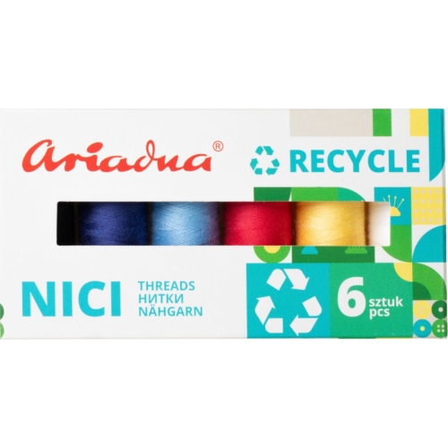 Na opakowaniu znajdują się napisy w języku polskim, angielskim, rosyjskim i niemieckim: "Ariadna", "RECYCLE", "NICI" oraz "6 sztuk".