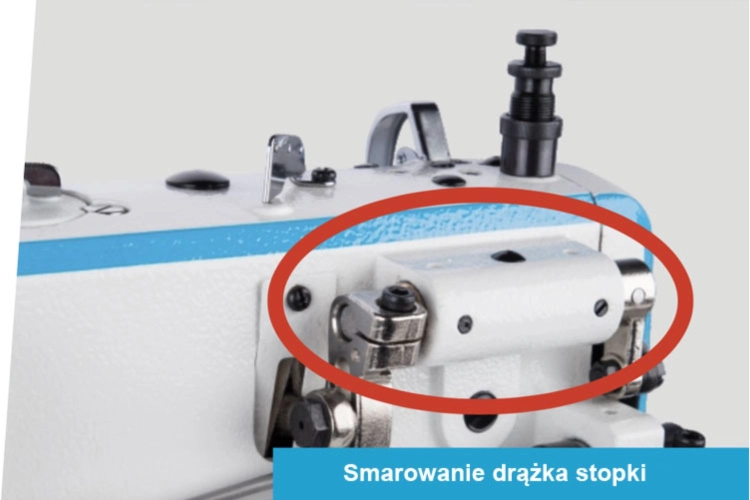 Schemat przedstawiający mechanizm napędu na jednej osi w stebnówce JACK H2-CZ-12. Widoczne elementy wału oraz oznaczenia patentowe. Zaznaczone różnice w konstrukcji z innymi modelami. Kolory szaro-srebrny z zielonym akcentem.