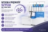 Grafika prezentuje maksymalną prędkość szycia Minerva AutoFlow Z-One wynoszącą 1300 ściegów na minutę. Podkreśla sprawną realizację długich przeszyć, płynną regulację tempa i wydajną pracę. W ofercie.