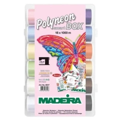 Zestaw 18 nici do haftowania Madeira Polyneon 40 + dodatki - 8047