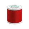 Nić do szycia Madeira AEROFIL 120 w kolorze 8380, intensywny czerwony. Szpula o wysokości około 5 cm z białą nakrętką. Materiał o gładkiej fakturze, przeznaczony do szycia i quiltowania. Widoczne napisy na etykiecie informacyjne.