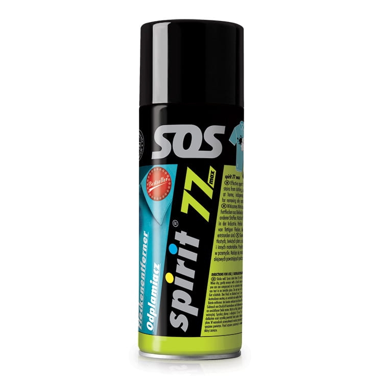 Zestaw do utrzymania czystości w domu zawiera cztery spray''e Spirit. Każda butelka ma czarną pokrywkę, kolorowy nadruk z logo SOS oraz informacjami o produkcie, w tym nazwą spirit 77. Spray''e mają ergonomiczny kształt, idealne do łatwego aplikowania.