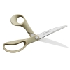 Nożyczki uniwersalne Fiskars ReNew o długości 24 cm, w kolorze beżowym, z ergonomicznymi uchwytami z tworzywa. Ostrza ze stali nierdzewnej, widoczne z boku, zamocowane na śrubie, idealne do precyzyjnego cięcia.