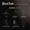 Parowiec TEXI BLACK TURBO w kolorze czarnym, z akcesoriami: wieszak, nakładka do mankietów, nakładka do kołnierzyków, nakładka do delikatnych tkanin, nakładka do szczotkowania oraz rękawica. Wysoka wydajność do prasowania i odświeżania w pionie.