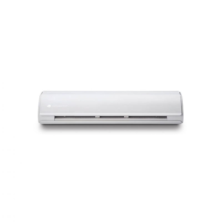 Ploter tnący Silhouette Cameo 5 Plus w kolorze białym, z wyraźnym logo, o szerokości cięcia do 37 cm. Ujęcie frontalne, produkt leżący na białym tle, z widocznymi otworami wentylacyjnymi i gładką powierzchnią.