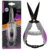 Nożyczki tapicerskie TEXI Titanium Ti613 CRAFT 16cm, z ergonomicznie zaprojektowanym uchwytem w kolorze szaro-fioletowym. Ostrza pokryte tytanem, w opakowaniu. Widoczna sprężyna wspomagająca otwieranie. Idealne do precyzyjnego cięcia materiałów.