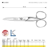 Nożyczki krawieckie Kretzer Spirale Classic 112018 o długości 18 cm, wykonane ze stali nierdzewnej. Posiadają ergonomiczne uchwyty i gładkie ostrza, idealne do precyzyjnego cięcia materiałów. Widoczny napis SPIRALE oraz logo Kretzer.