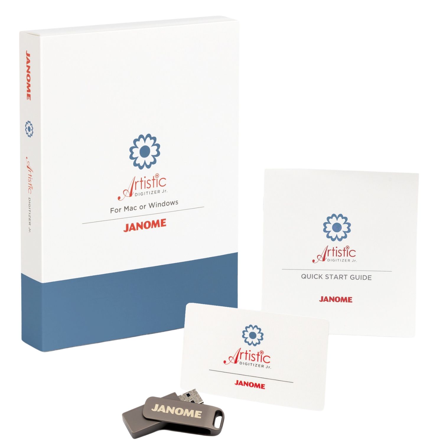 Program Janome Artistic Digitizer Jr to intuicyjne oprogramowanie do projektowania haftów. Pozwala na automatyczną konwersję grafiki na haft, edycję wzorów oraz personalizację projektów. Kompatybilny z Windows i Mac. Idealny dla hobbystów.