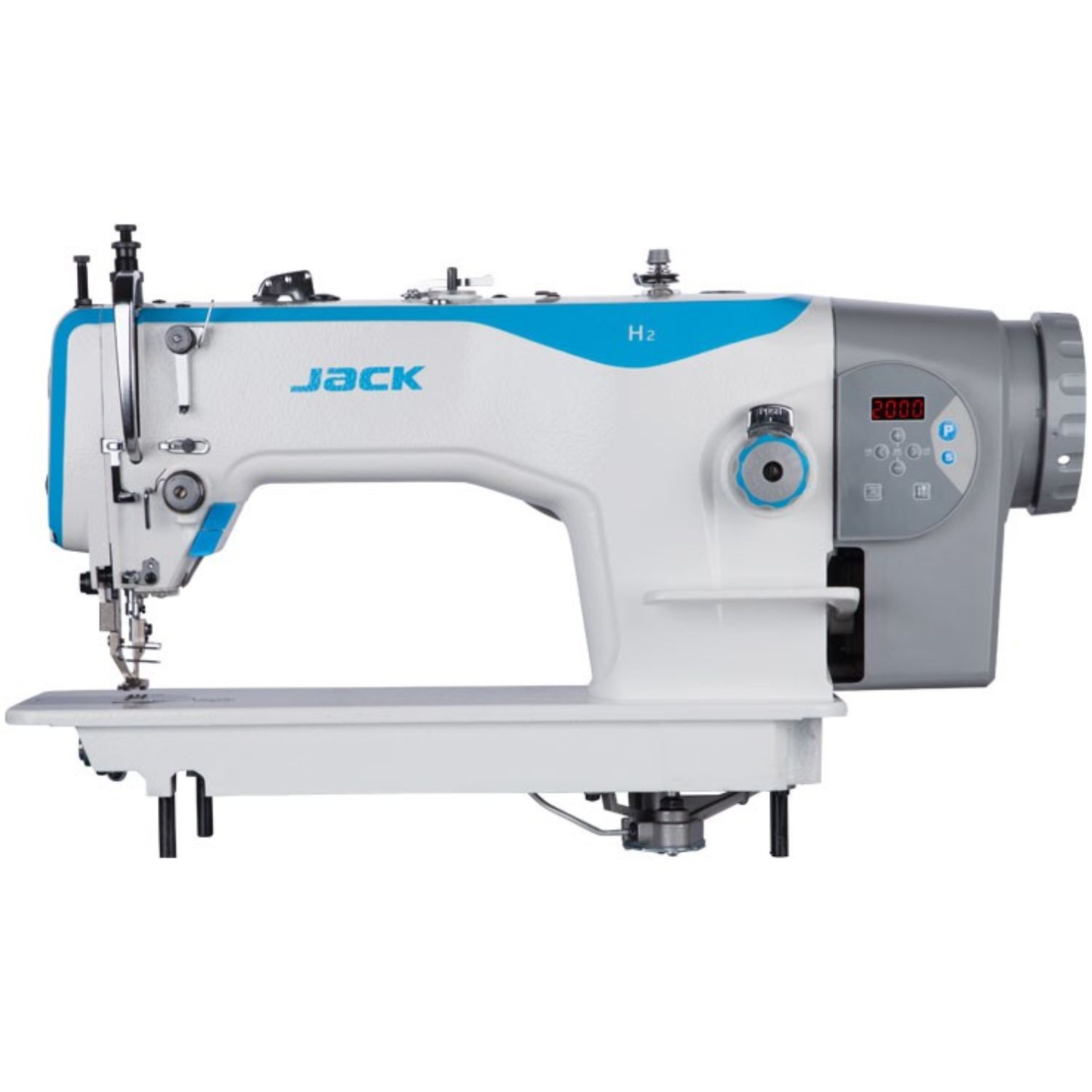 JACK H2-A-CZ podczas szycia kilku warstw ciężkiego materiału z użyciem kroczącej stopki
