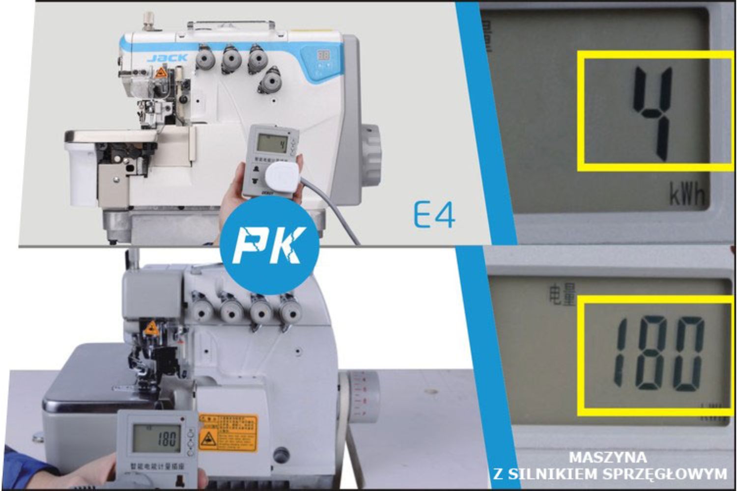 System powrotu oleju w przemysłowym owerloku JACK E4S-5-03/233